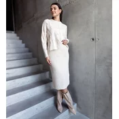 Gemre Beige Taisa sweater and skirt set