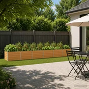vidaXL Povišana vrtna gredica Naravna barva lesa 480 x 80 x 55 cm