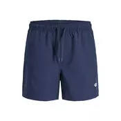 JACK & JONES Kratke kopalne hlače JPSTMAUI TROPIC  temno modra