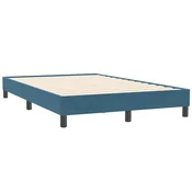 Vidaxl posteljni okvir brez vzmetnice temno modra 120x210 cm žamet