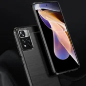 Infostyle Silikonski ovitek carbon za Xiaomi Redmi Note 11 Pro Plus 5G - Črna Črna/TPU silikon