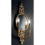 Casa Padrino luxury baroque double wall lamp with mirror gold 22 x 12 x H. 60 cm - Magnificent wall light in baroque style - Baroque lights - Luxury Quality - Made in Italy