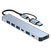 Docking station / HUB Type C na USB 3.0 7u1 kabl 10cm
