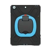 Nikcorp Oklepni ovitek za iPad 7/8/9 10.2, 360° vrtljivo stojalo in zaščitni etui, črn