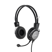 Bluestork MC-201 naglavne slušalice i slušalice s ugradenim mikrofonom Žicano Obruc za glavu Ured / pozivni centar Crno, Srebro