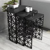 Lessentiel Maison Set klub stolova, 3 komada Stil Crni