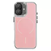 AVIZAR Ovitek MagSafe za iPhone 16 Plus z ojačanimi dvomaterialnimi mehkimi robovi, Roza, (5000189016)