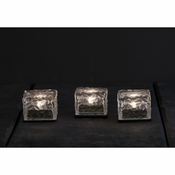 Set od 3 vanjske solarne svijece Star Trading Candle Icecube, visina 5,5 cm