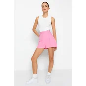 Trendyol Pink Rib Detail Woven Shorts