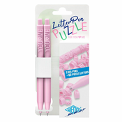 Gel pisalo, stiskalni mehanizem, z 62 obročki s črkami, 2, WEDO Letter Pen Puzzle, roza, 2 kosa