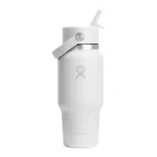 Wide Straw water bottle, stainless steel, 710 ml, White - Hydro Flas