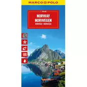 shumee Cestni zemljevid Norveške 1:900.000