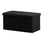 Autronic Tabure Stool with storage space, black corduroy fabric (TAB-472 BK6)