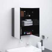 vidaXL Kopalniška omarica z ogledalom 60x15x75 cm MDF antracitna