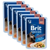 Vrečka BRIT Premium Cat Delicate Fillets in Gravy with Chicken for Sterilised 6 x 85 g