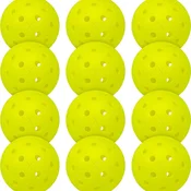 INF Pickleball Žogice - Paket 12, Visoko Odbojne Zunanje PE Pickleball Žoge, Rumene, (5000078362)