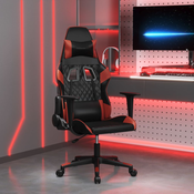 Vidaxl Gaming stol črno in vinsko rdeče umetno usnje