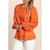 Bluza z dolgimi rokavi, oranžna