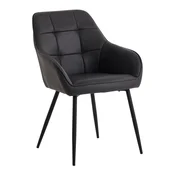 Temno sivi oblazinjeni jedilni stoli v kompletu z nasloni za roke 2 ks Nolan Square – Unique Furniture