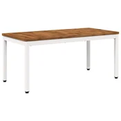 vidaXL Klubska miza Naravna in bela 50 x 100,5 x 45 cm
