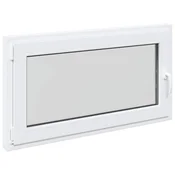Vidaxl Okno za klet RISOR 110 x 70 cm PVC in steklo Bela