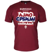 011Shop Muška majica kratkih rukava, Ajmo Srbija napadaj! EP 2024, Bordo