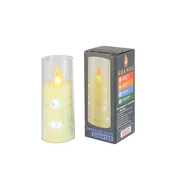 Dekorativna LED sveča z učinkom plamena JC-073 55x125 mm, kremne barve