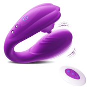 SuperLove Couple Clitoral Tongue Vibrator with Remote Purple