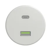 Kliklap - Retro USB uticnica A+C bez okvira, keramicka bela