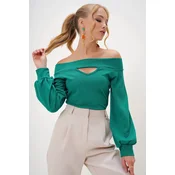 Trend Alacati Stili Ženska bluza dugih rukava Alc-X12948, Zelena