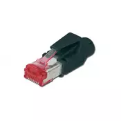 Digitus A-MO6 8/8 HRS žični konektor RJ-45 Črna, Kovinska, Rdeča