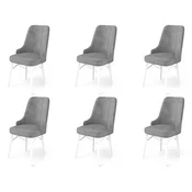 Hanah Home Set stolica Pare, 46x94x46 cm, 6 komada, Sivo-bela