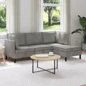 Set namještaja za dnevni boravak 4 pcs Svjetlosiva Baršun