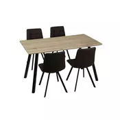TRPEZARIJSKI STO SA GARNITUROM antracit, crna, boja hrasta drvo, metal, tekstil, plocasti materijal