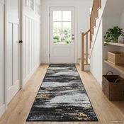 vidaXL Preproga runner LESAKA Črna in zlata 50 x 100 cm
