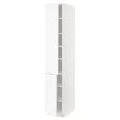 METOD Visoki element s policama/2 vrata, bela Enköping/bela im. drveta, 40x60x220 cm