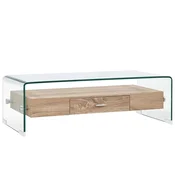 Stolić za kavu prozirni 98 x 45 x 31 cm od kaljenog stakla