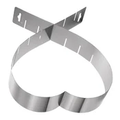 Adjustable cake mould, heart-shaped, stainless steel, 15/28x5cm - Zoku