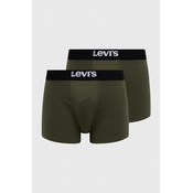 Levis  SOLID BASIC BOXER ORGANIC COTTON Pack de 2  Kaki