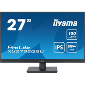 Monitor Iiyama 68,6 cm (27,0") XU2792QSU-B6 2560x1440 100Hz IPS 4ms HDMI DisplayPort 4xUSB3.2 Zvočniki sRGB99% FreeSync ProLite