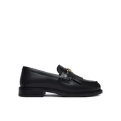 Čevlji brez vezalk Tommy Hilfiger Th Chain Fringe Leather Loafer FW0FW09668 Črna