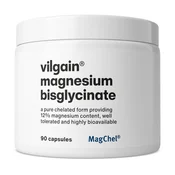 Magnezijev bisglicinat –? odlična čistost magnezija, visoka absorpcija, prispeva k normalnemu delovanju mišic in živčnega sistema, prehransko dopolnilo