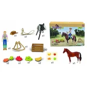 shumee Figurica konjička Collecta 84248 z džokejskim konjem in dodatki za sedlo