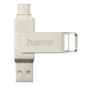 HAMA "C-Rotate Pro" USB stick, USB-C 3.1/3.0, 512 GB, 100 MB/s, srebrni