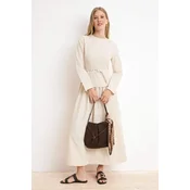 Trendyol Modest Ženska haljina Tctss26Eb00043, Bež
