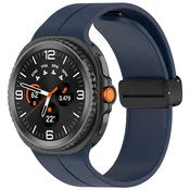 Silikonski pas Techsuit za uro Samsung Galaxy Watch8 40 mm/Watch8 44 mm/Watch8 Classic 46mm z magnetnim zapiranjem - moder