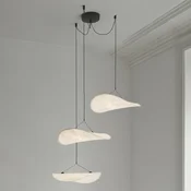 New Works LED-visoka svetilka Tense, bela, premer 152 cm, s tremi svetilkami - Dnevna soba/jedilnica - Dizajn - belo. črno - Plastika
