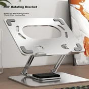 Luckpro Stalak za laptop, 360°, rotacija, Srebrne boje