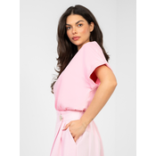 Pastelno roza oversized bluza