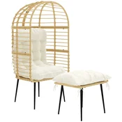 Homestar Vrtni naslanjač z naslonjalom za noge 76x65x147 cm bež